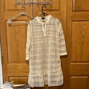 POL Cream Lace Long Sleeve Dress